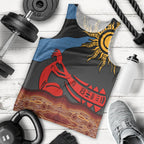 Didgeridoo Men Tank Top Australian Aboriginal Sun Motif Indigenous Art