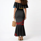 Didgeridoo Mermaid Dress Australian Aboriginal Sun Motif Indigenous Art