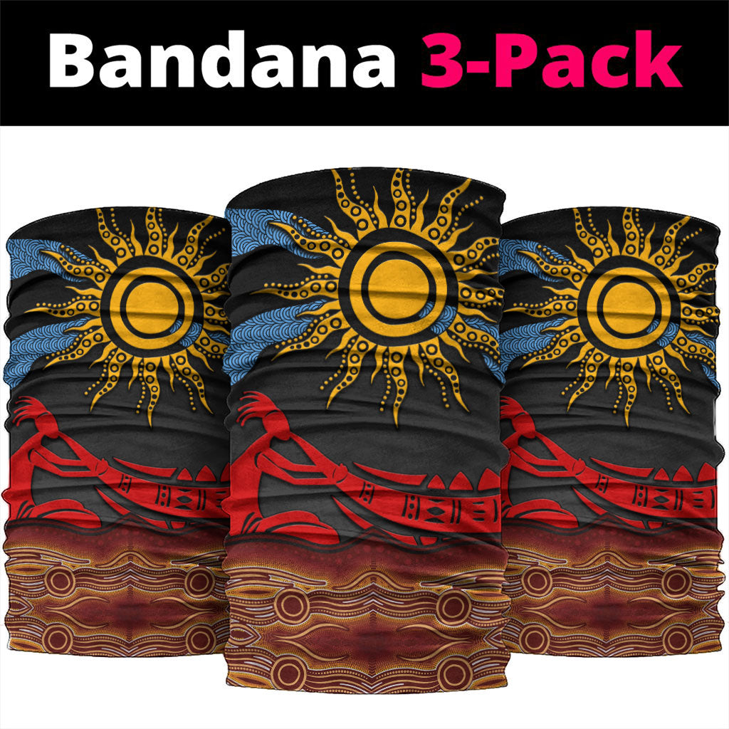 Didgeridoo Neck Gaiter Australian Aboriginal Sun Motif Indigenous Art