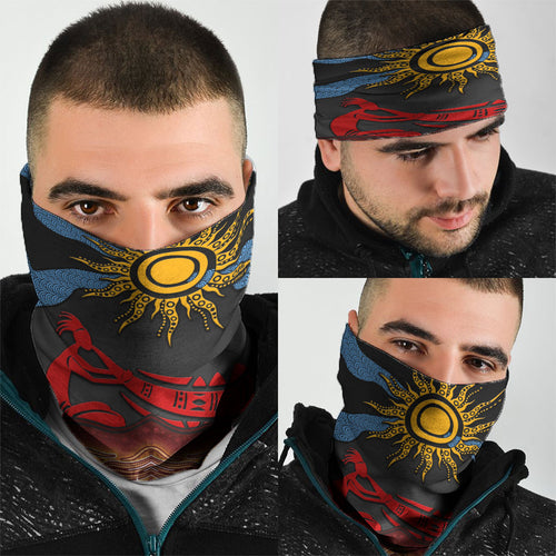 Didgeridoo Neck Gaiter Australian Aboriginal Sun Motif Indigenous Art