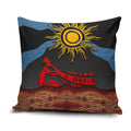Didgeridoo Pillow Cover Australian Aboriginal Sun Motif Indigenous Art