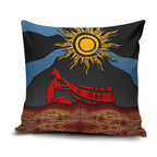 Didgeridoo Pillow Cover Australian Aboriginal Sun Motif Indigenous Art