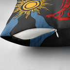 Didgeridoo Pillow Cover Australian Aboriginal Sun Motif Indigenous Art
