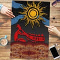 Didgeridoo Puzzle Australian Aboriginal Sun Motif Indigenous Art