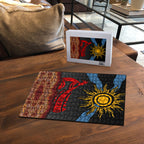 Didgeridoo Puzzle Australian Aboriginal Sun Motif Indigenous Art