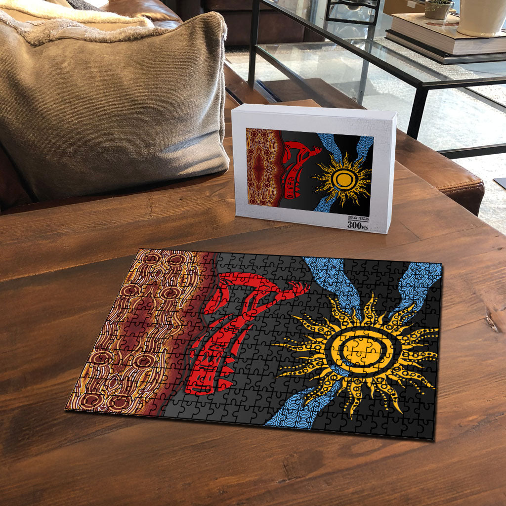 Didgeridoo Puzzle Australian Aboriginal Sun Motif Indigenous Art