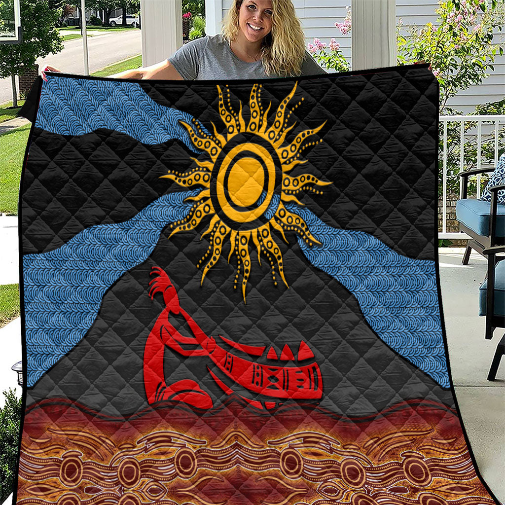 Didgeridoo Quilt Australian Aboriginal Sun Motif Indigenous Art