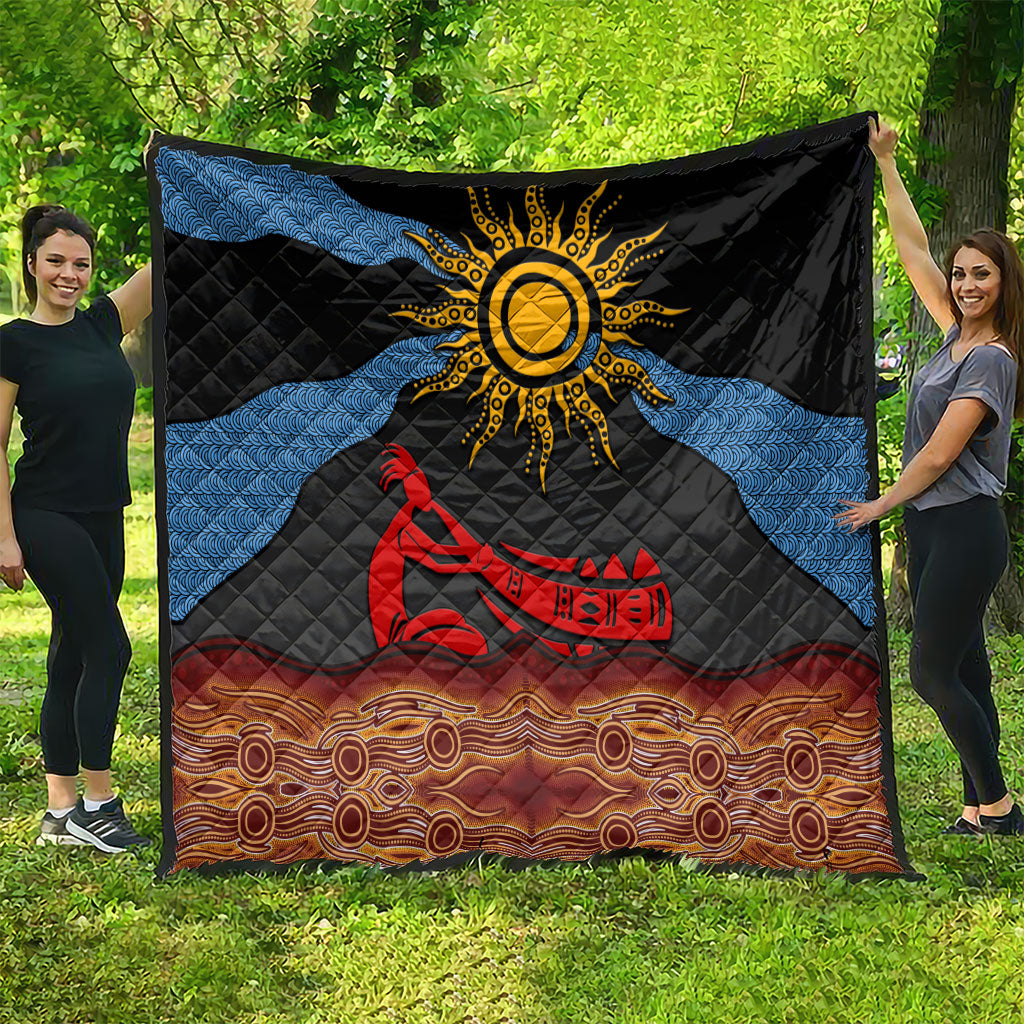 Didgeridoo Quilt Australian Aboriginal Sun Motif Indigenous Art
