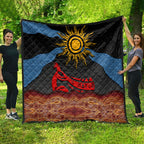 Didgeridoo Quilt Australian Aboriginal Sun Motif Indigenous Art