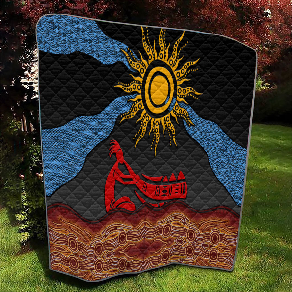 Didgeridoo Quilt Australian Aboriginal Sun Motif Indigenous Art