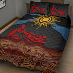 Didgeridoo Quilt Bed Set Australian Aboriginal Sun Motif Indigenous Art
