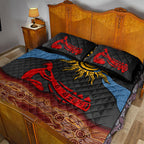 Didgeridoo Quilt Bed Set Australian Aboriginal Sun Motif Indigenous Art