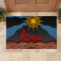 Didgeridoo Rubber Doormat Australian Aboriginal Sun Motif Indigenous Art