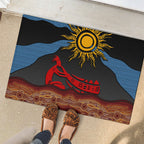 Didgeridoo Rubber Doormat Australian Aboriginal Sun Motif Indigenous Art