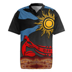 Didgeridoo Rugby Jersey Australian Aboriginal Sun Motif Indigenous Art
