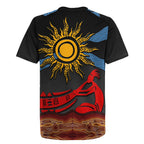 Didgeridoo Rugby Jersey Australian Aboriginal Sun Motif Indigenous Art