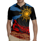 Didgeridoo Rugby Jersey Australian Aboriginal Sun Motif Indigenous Art