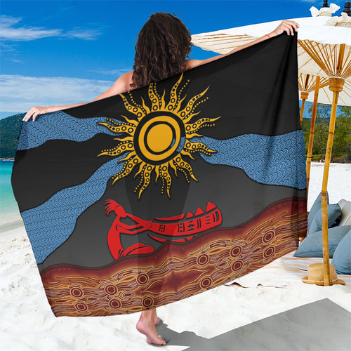 Didgeridoo Sarong Australian Aboriginal Sun Motif Indigenous Art