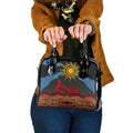 Didgeridoo Shoulder Handbag Australian Aboriginal Sun Motif Indigenous Art