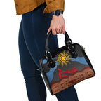 Didgeridoo Shoulder Handbag Australian Aboriginal Sun Motif Indigenous Art