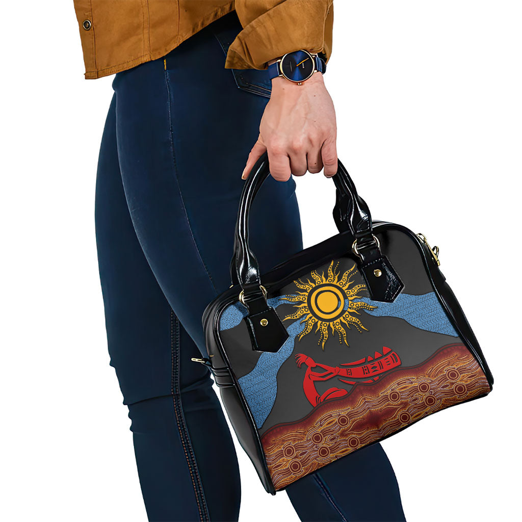 Didgeridoo Shoulder Handbag Australian Aboriginal Sun Motif Indigenous Art