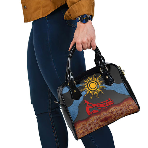 Didgeridoo Shoulder Handbag Australian Aboriginal Sun Motif Indigenous Art