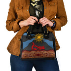 Didgeridoo Shoulder Handbag Australian Aboriginal Sun Motif Indigenous Art