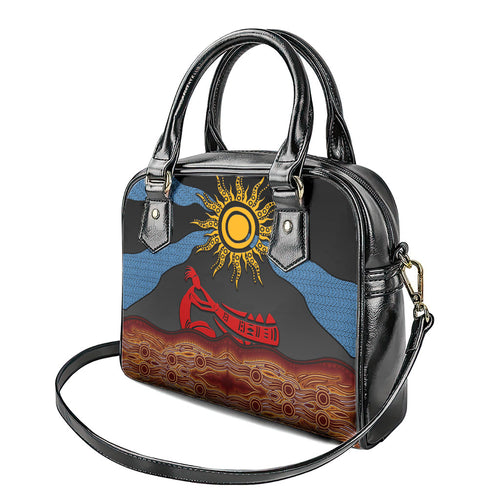 Didgeridoo Shoulder Handbag Australian Aboriginal Sun Motif Indigenous Art