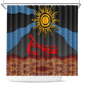 Didgeridoo Shower Curtain Australian Aboriginal Sun Motif Indigenous Art