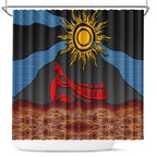 Didgeridoo Shower Curtain Australian Aboriginal Sun Motif Indigenous Art