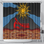 Didgeridoo Shower Curtain Australian Aboriginal Sun Motif Indigenous Art