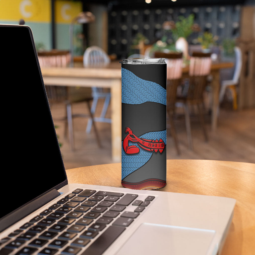 Didgeridoo Skinny Tumbler Australian Aboriginal Sun Motif Indigenous Art