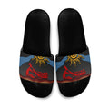 Didgeridoo Slide Sandals Australian Aboriginal Sun Motif Indigenous Art