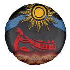 Didgeridoo Spare Tire Cover Australian Aboriginal Sun Motif Indigenous Art