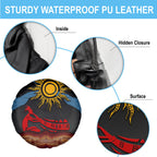 Didgeridoo Spare Tire Cover Australian Aboriginal Sun Motif Indigenous Art