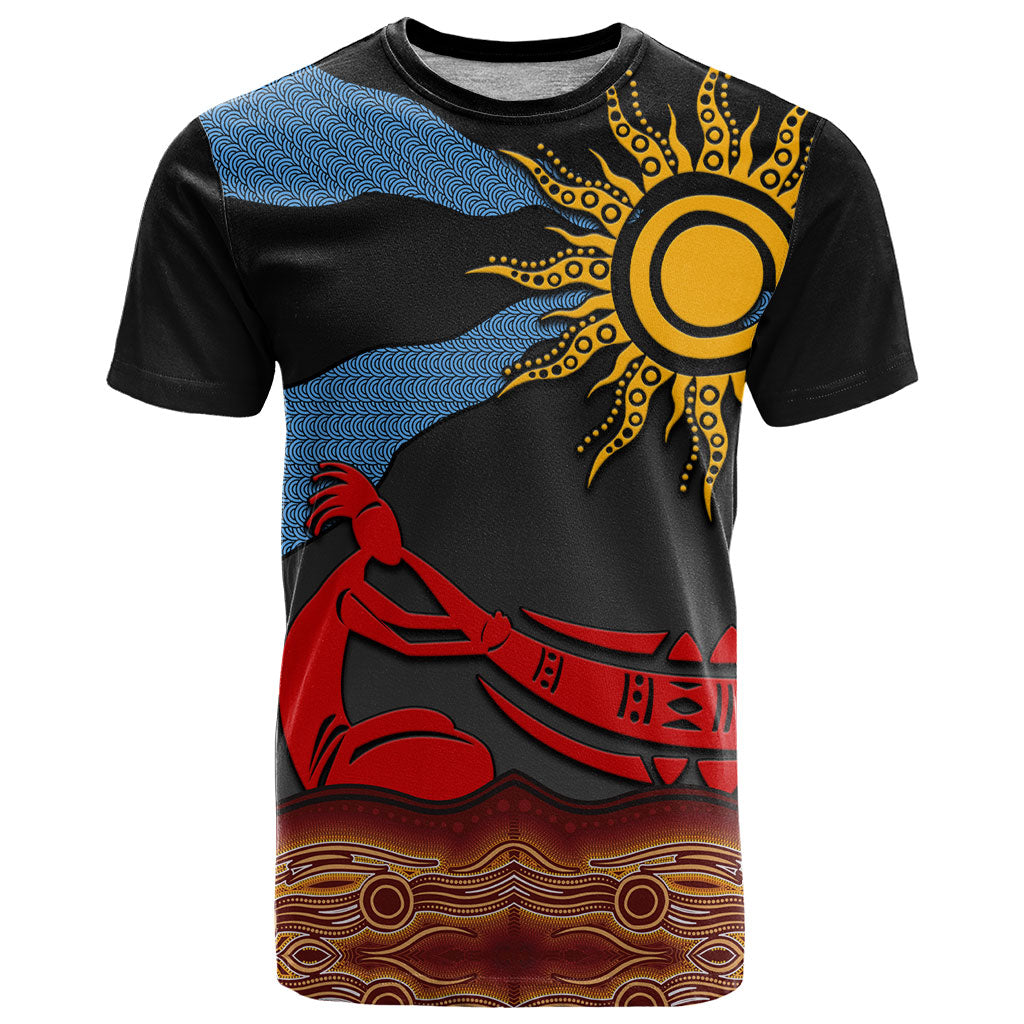 Didgeridoo T Shirt Australian Aboriginal Sun Motif Indigenous Art
