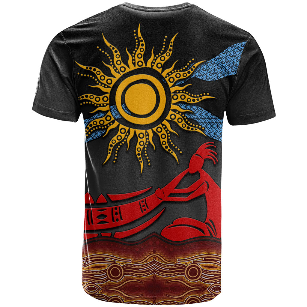 Didgeridoo T Shirt Australian Aboriginal Sun Motif Indigenous Art