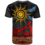 Didgeridoo T Shirt Australian Aboriginal Sun Motif Indigenous Art