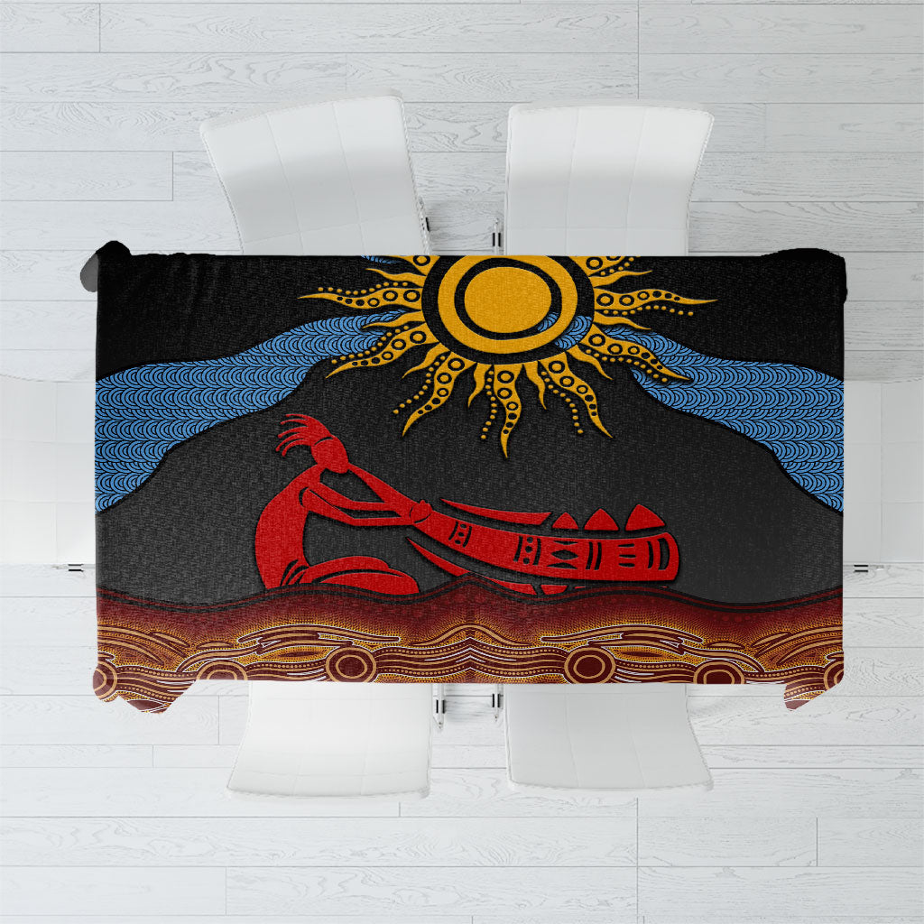 Didgeridoo Tablecloth Australian Aboriginal Sun Motif Indigenous Art