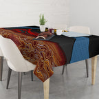 Didgeridoo Tablecloth Australian Aboriginal Sun Motif Indigenous Art