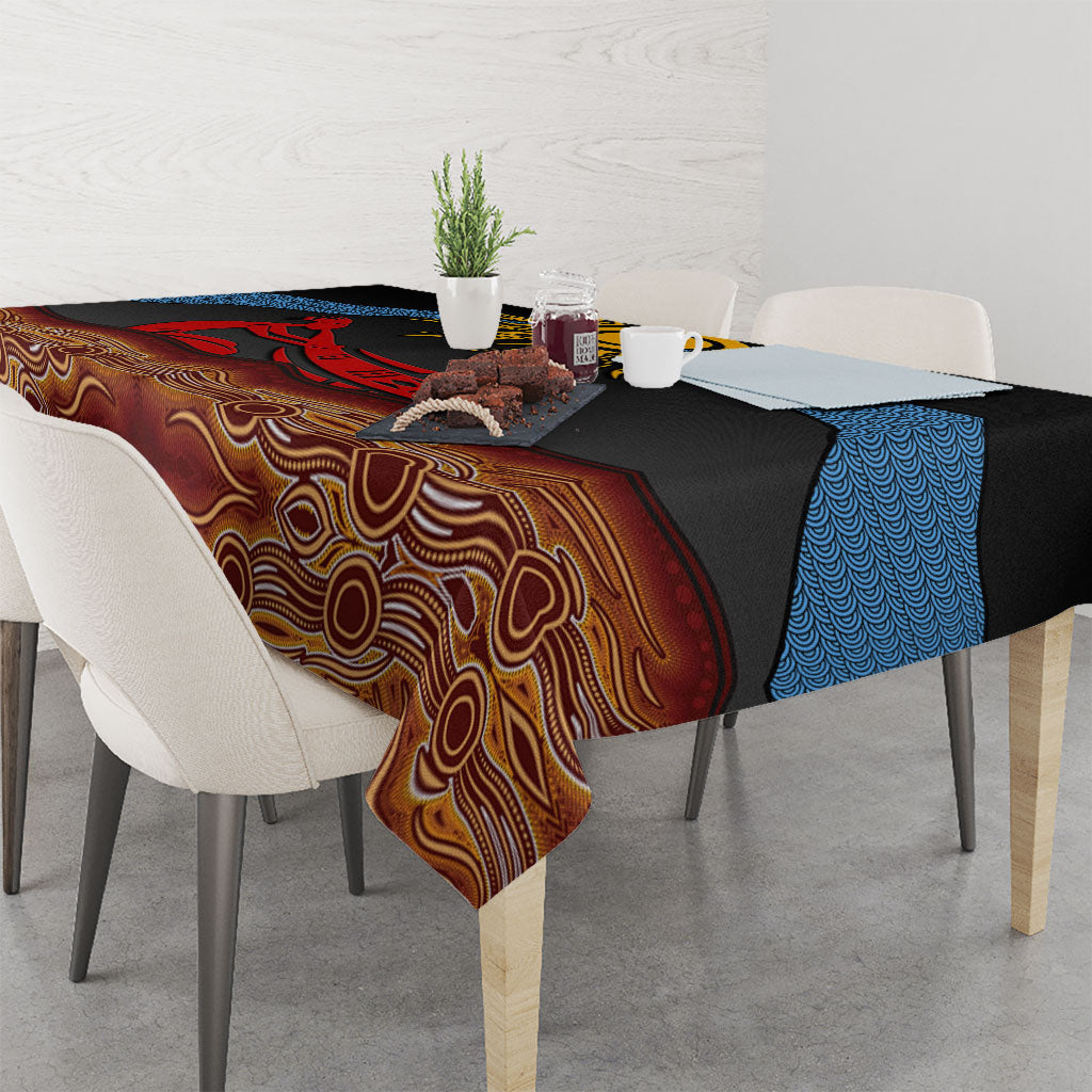 Didgeridoo Tablecloth Australian Aboriginal Sun Motif Indigenous Art