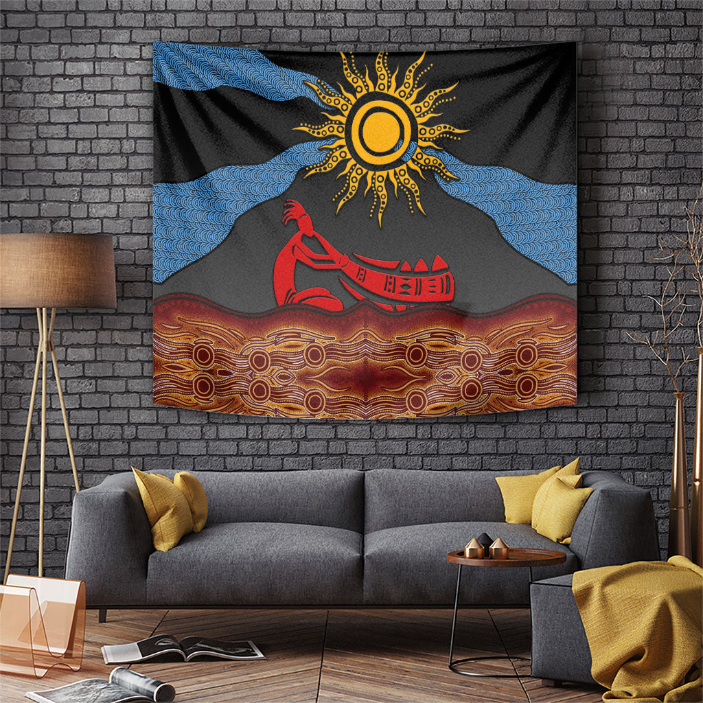 Didgeridoo Tapestry Australian Aboriginal Sun Motif Indigenous Art