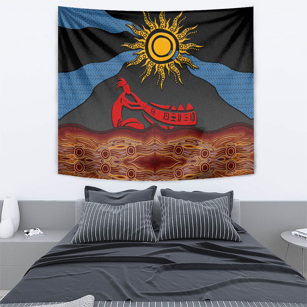Didgeridoo Tapestry Australian Aboriginal Sun Motif Indigenous Art