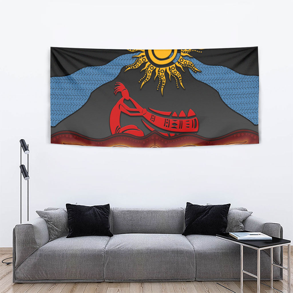 Didgeridoo Tapestry Australian Aboriginal Sun Motif Indigenous Art