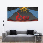 Didgeridoo Tapestry Australian Aboriginal Sun Motif Indigenous Art