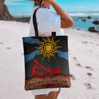 Didgeridoo Tote Bag Australian Aboriginal Sun Motif Indigenous Art
