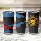 Didgeridoo Tumbler Cup Australian Aboriginal Sun Motif Indigenous Art