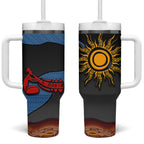 Didgeridoo Tumbler With Handle Australian Aboriginal Sun Motif Indigenous Art