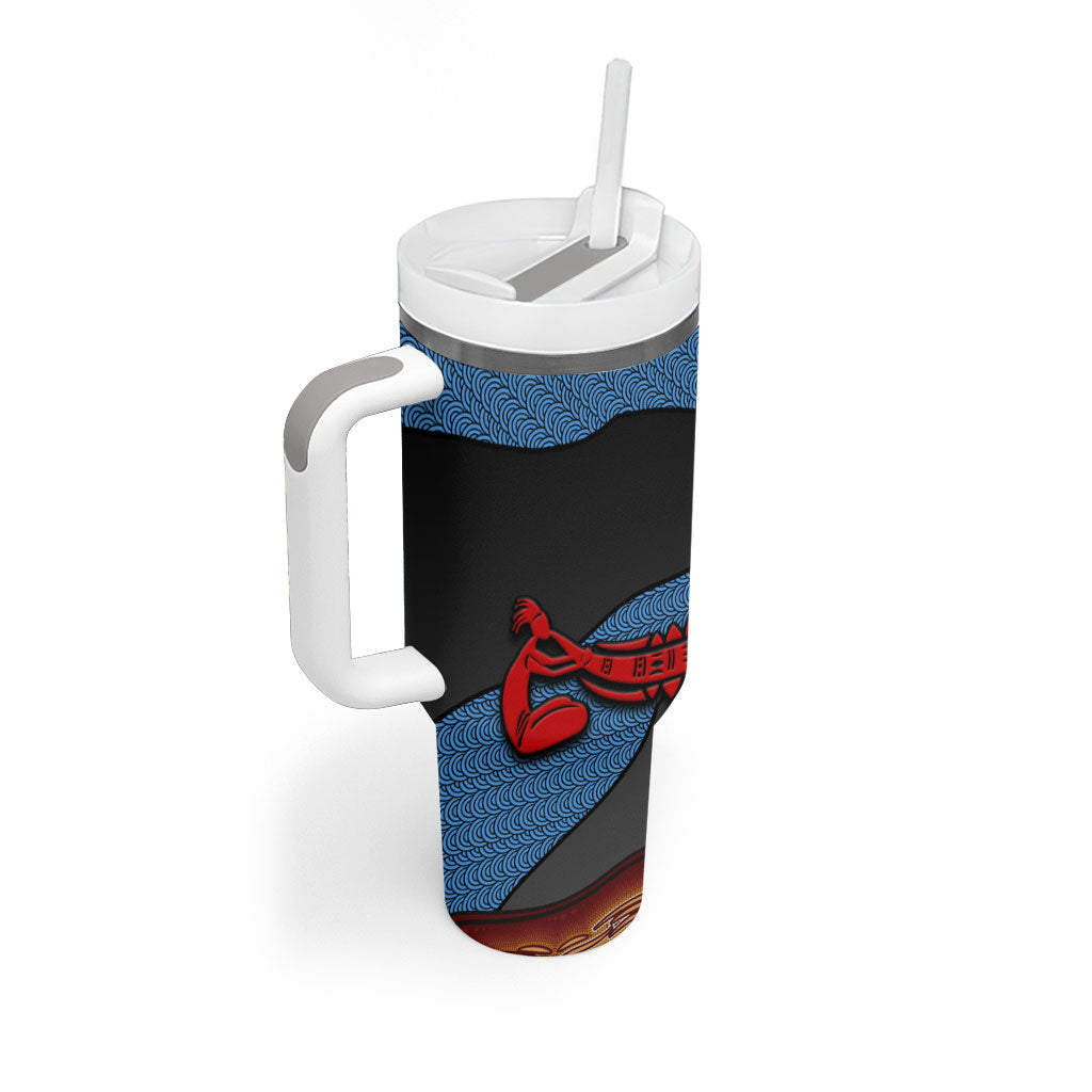 Didgeridoo Tumbler With Handle Australian Aboriginal Sun Motif Indigenous Art