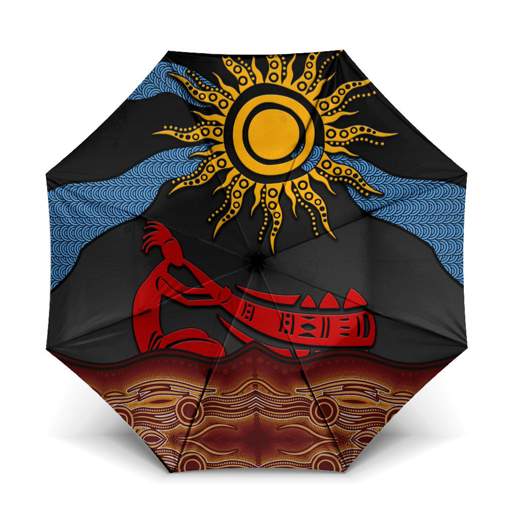 Didgeridoo Umbrella Australian Aboriginal Sun Motif Indigenous Art